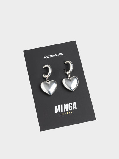 Chunky Heart Hooped Earrings - Minga London
