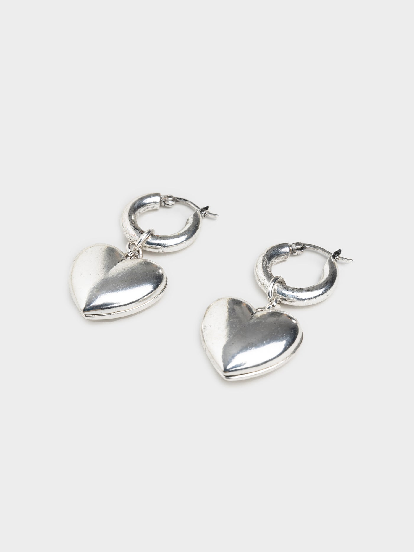 Chunky Heart Hooped Earrings - Minga London