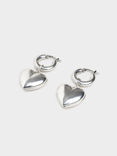 Chunky Heart Hooped Earrings - Minga London