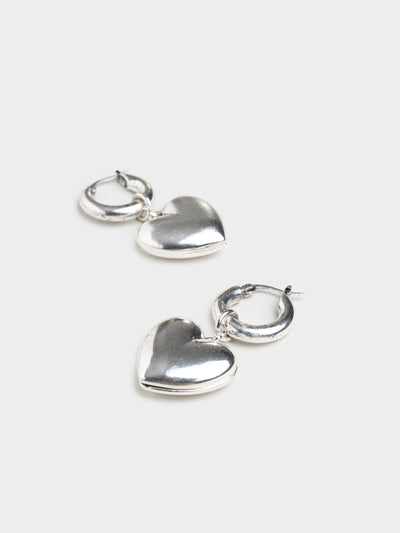 Chunky Heart Hooped Earrings - Minga London