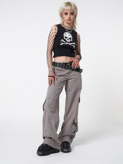 Cleo Grey Y2k Cargo Pants - Minga London