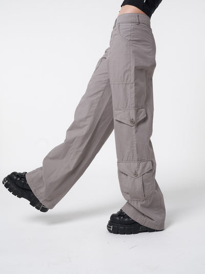 Cleo Grey Y2k Cargo Pants - Minga London