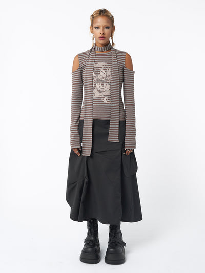 Don! Panic Striped Top & Scarf Set - Minga London
