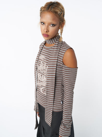 Don! Panic Striped Top & Scarf Set - Minga London