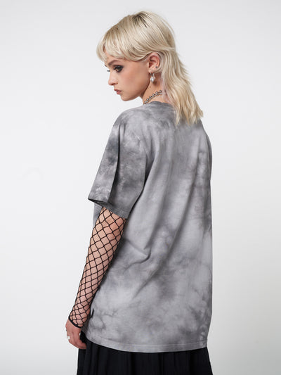 Fortune Wings Grey Tie Dye T-Shirt - Minga London