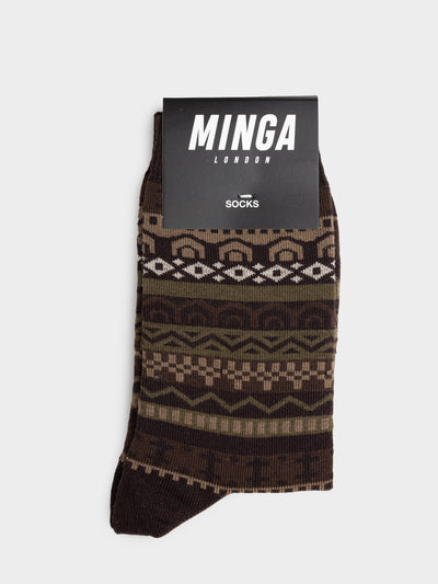 Grandma Jacquard Knit Socks - Minga London
