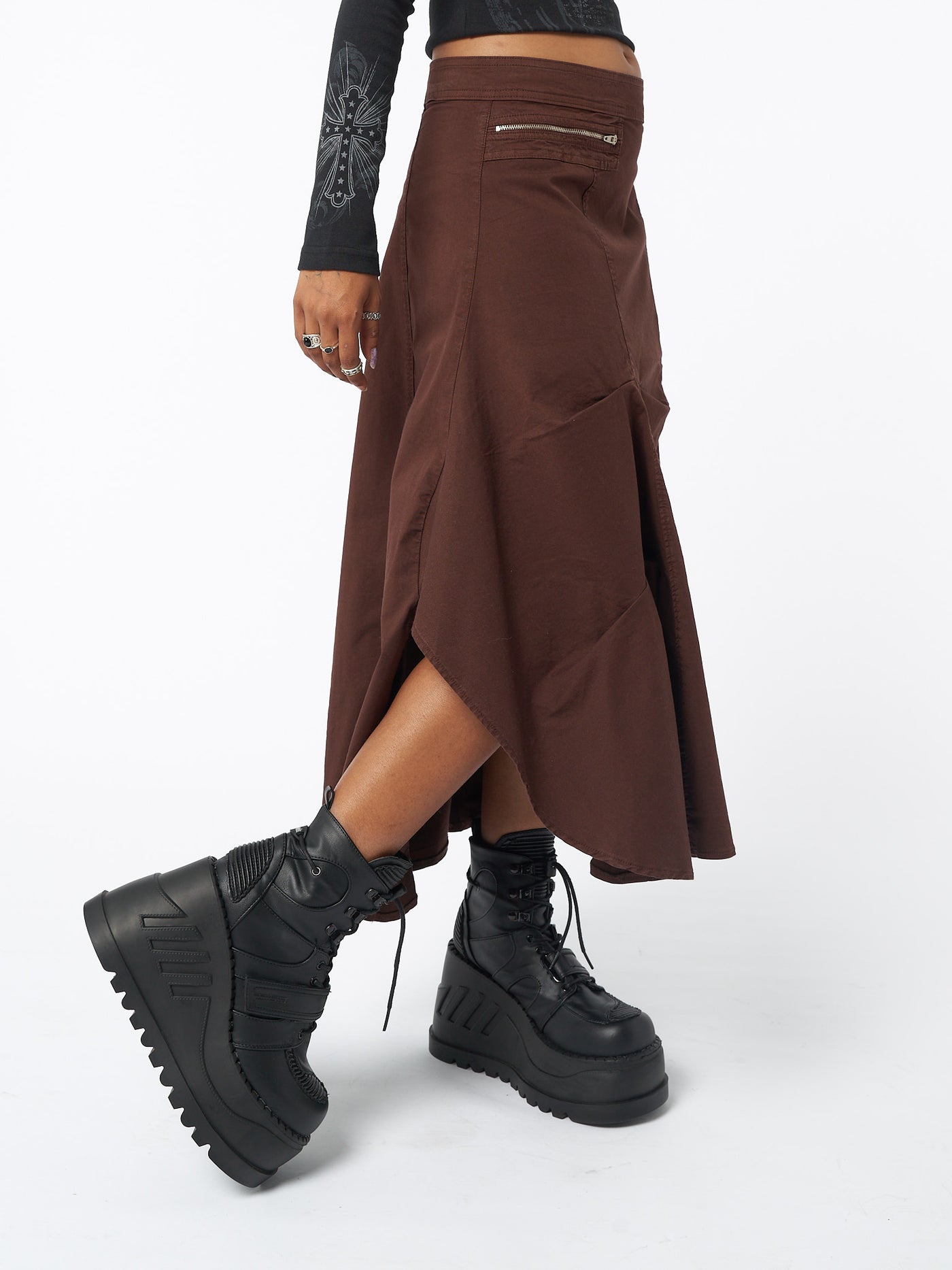 Lexi Brown Tech Cargo Maxi Skirt - Minga London