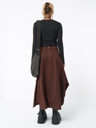 Lexi Brown Tech Cargo Maxi Skirt - Minga London