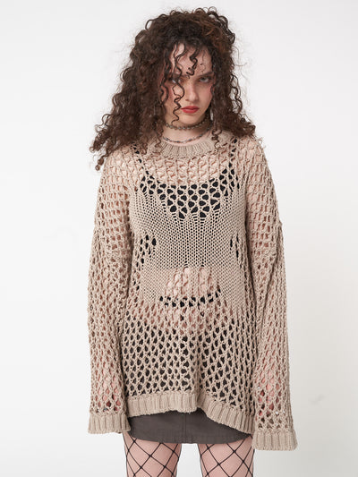 Metamorphosis Open Knit Jumper - Minga London