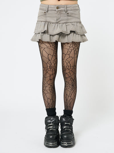 Black Forest Web Patterned Tights - Minga London