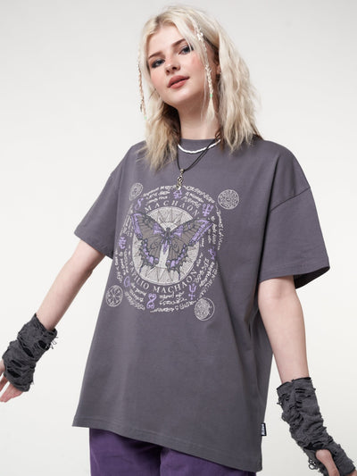 Ancient Butterfly Charcoal Grey T-shirt - Minga London