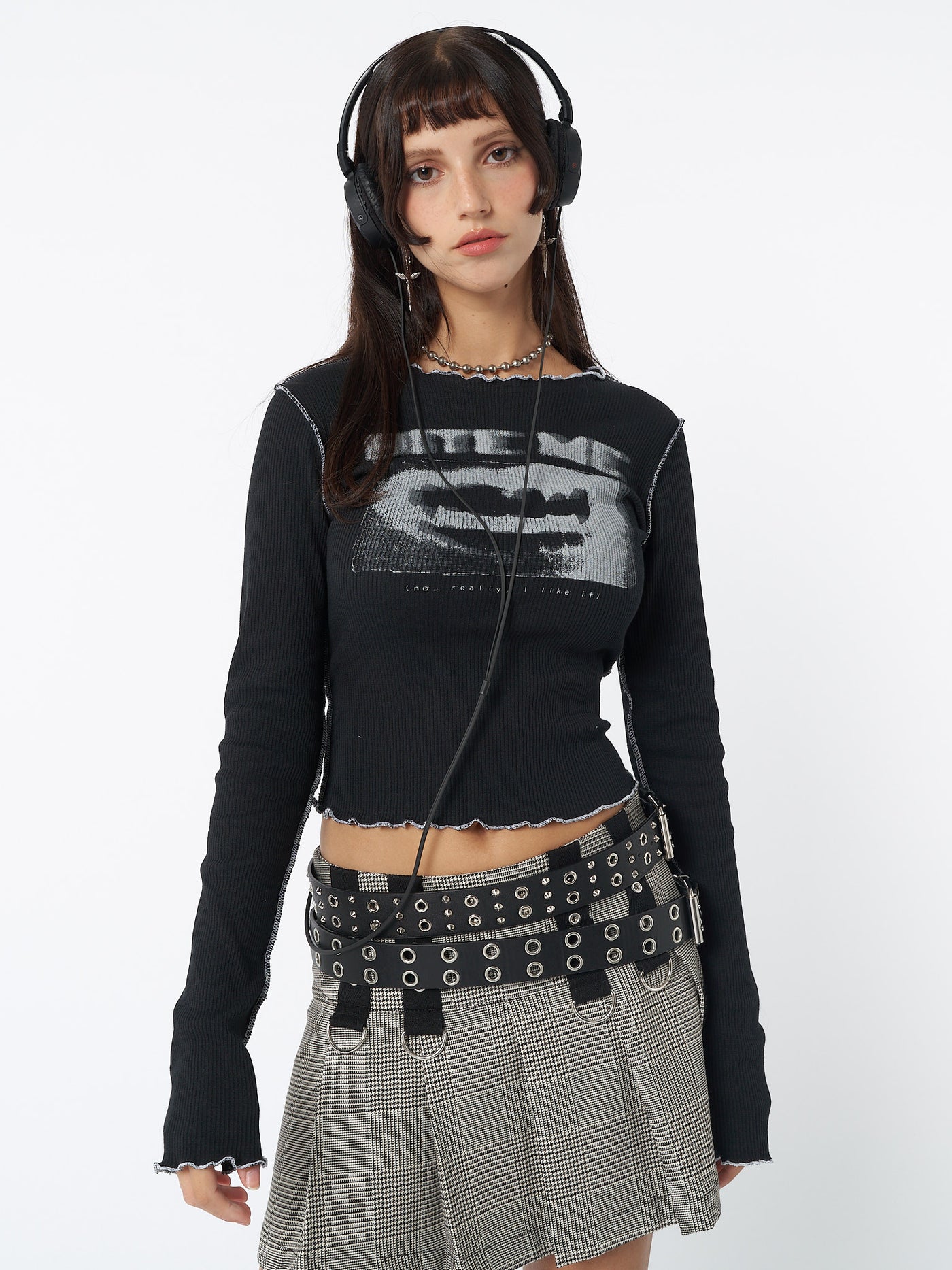 Bite Me Black Rib Top - Minga London