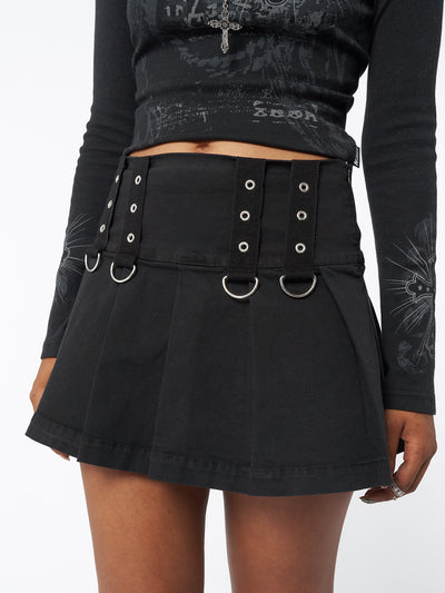 Black Rave Mini Skirt - Minga London