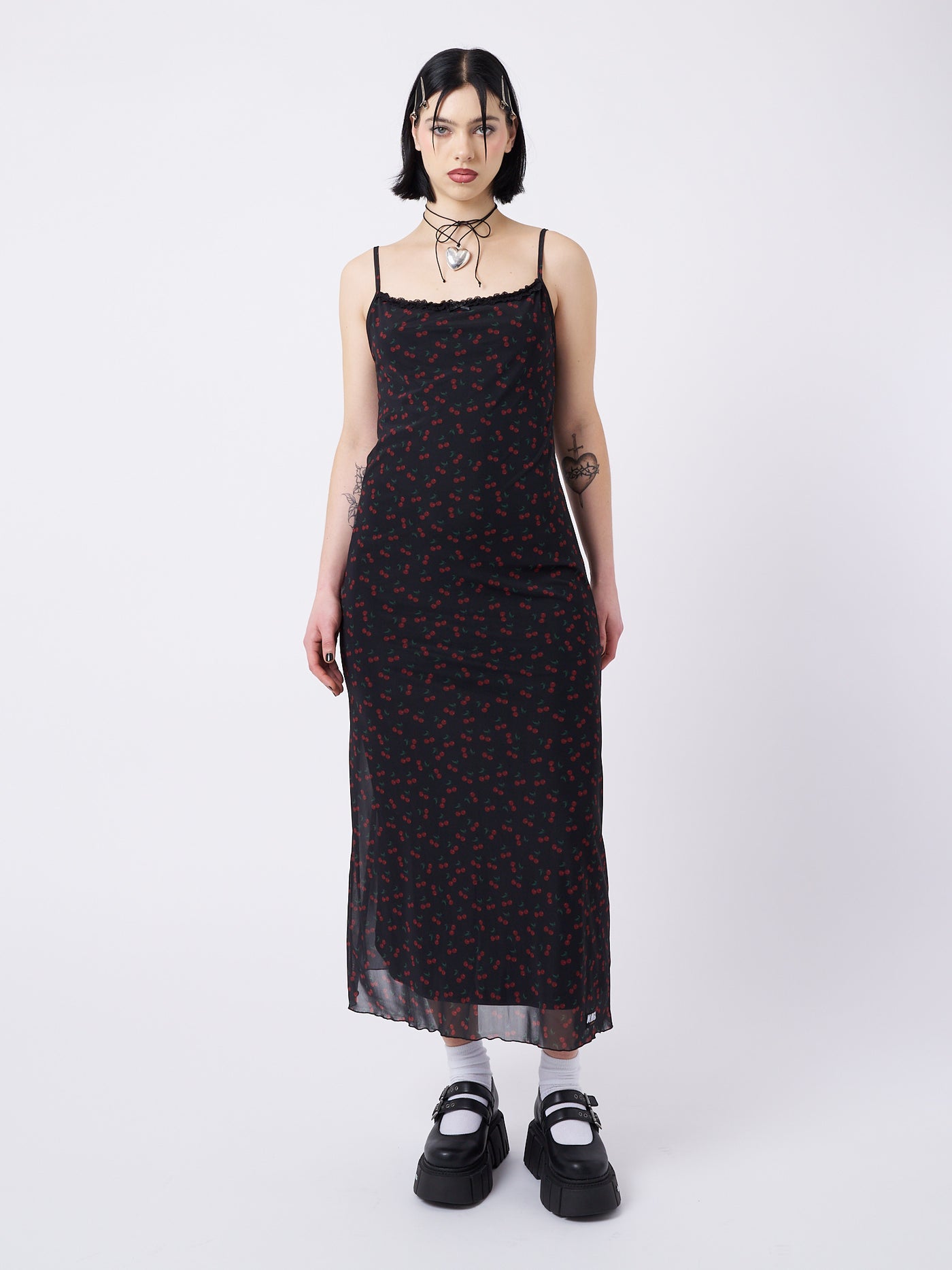 Cherry Cola Mesh Maxi Dress - Minga London