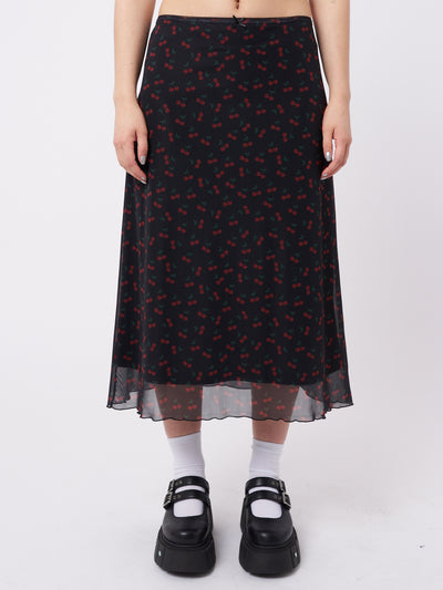 Cherry Cola Mesh Midi Skirt - Minga London