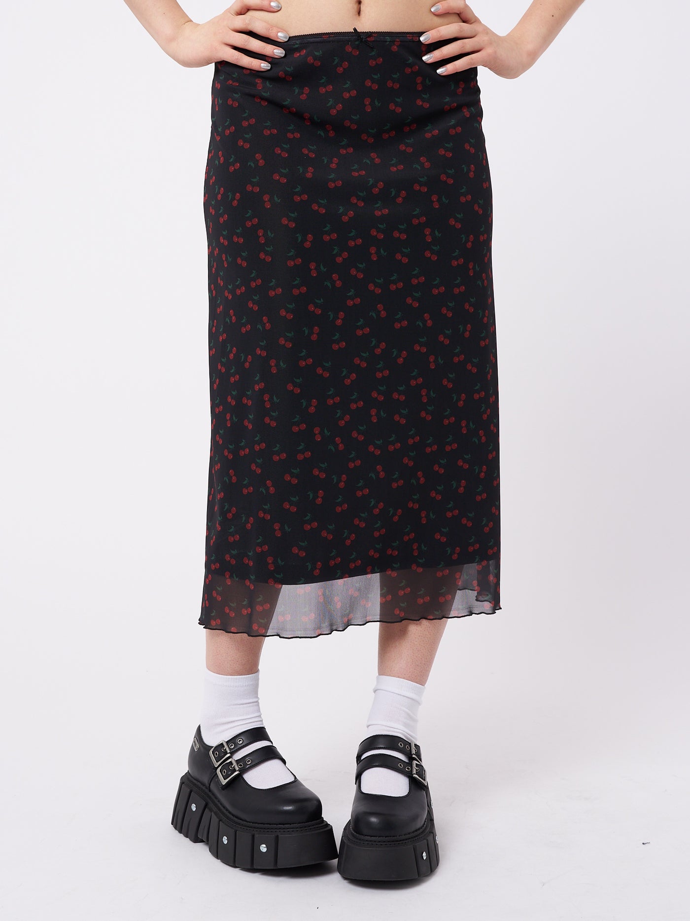 Cherry Cola Mesh Midi Skirt - Minga London