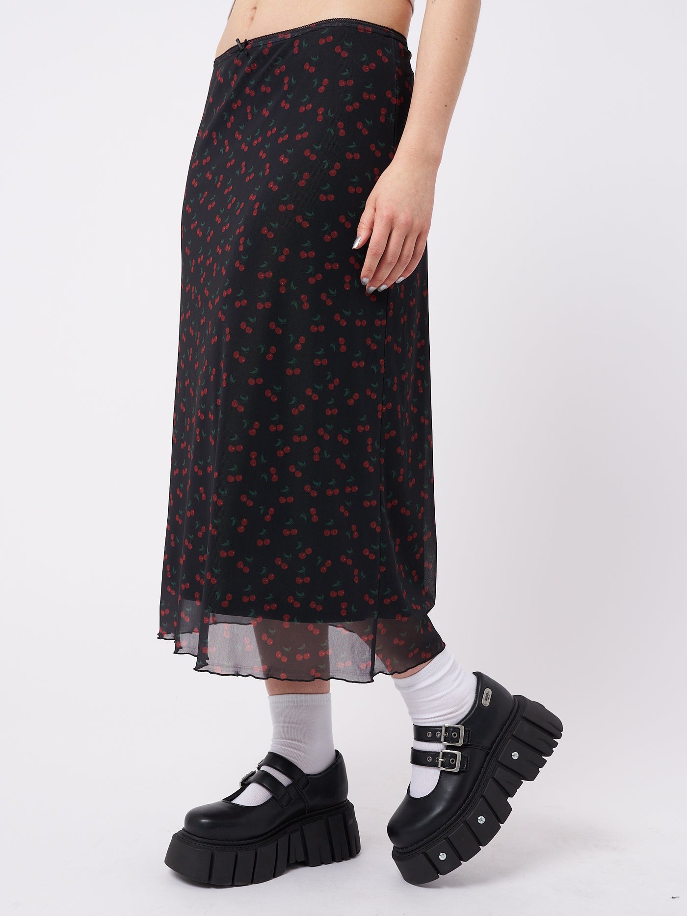 Cherry Cola Mesh Midi Skirt - Minga London