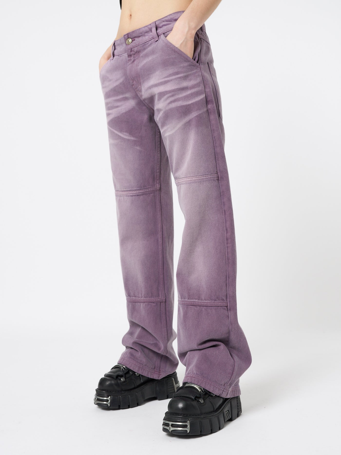 Cora Washed Mauve Straight Jeans - Minga London