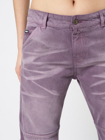 Cora Washed Mauve Straight Jeans - Minga London