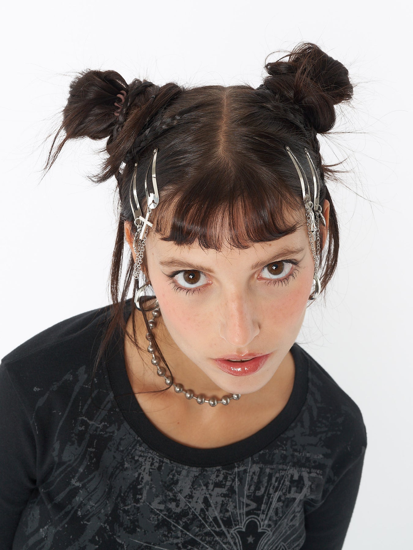 Mia Hair Stickers, Small Clip-less Hair Ornaments, Hair Accessories, Hair  Barrettes, Skulls + Crossbones, Black Sparkly Silver, for Bangs, Updos