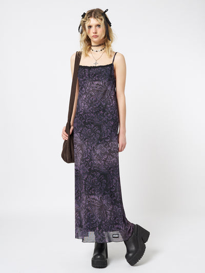 Dark Renaissance Mesh Maxi Dress - Minga London