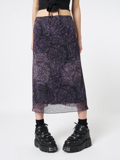 Dark Renaissance Midi Mesh Skirt - Minga London