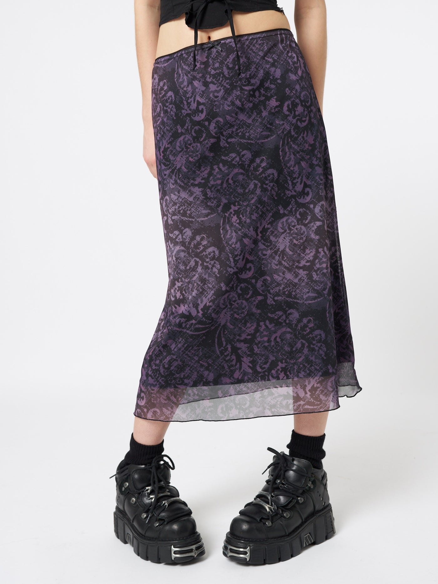 Dark Renaissance Midi Mesh Skirt - Minga London