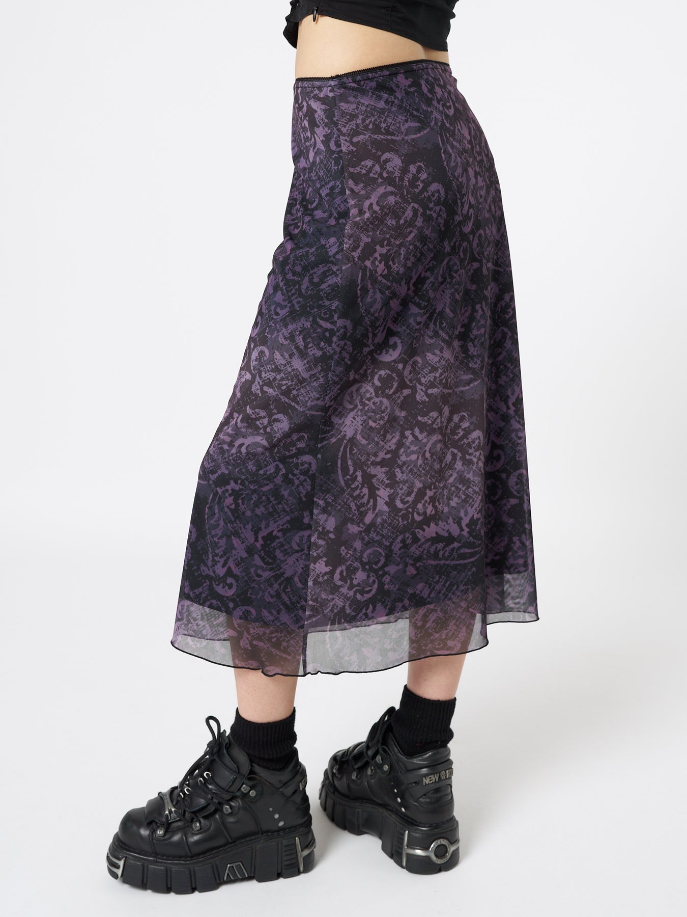 Dark Renaissance Midi Mesh Skirt | Minga London