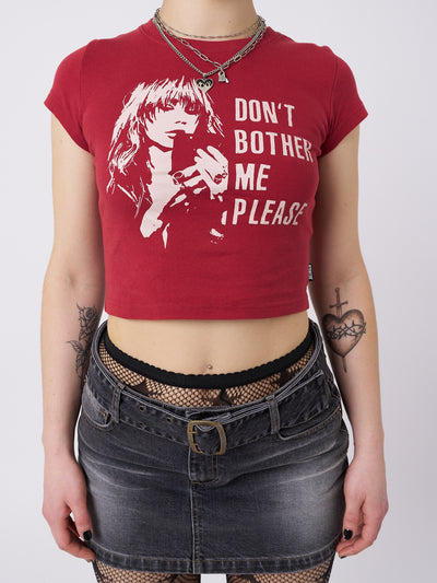 Don't Bother Me Plz Red Baby Tee - Minga London