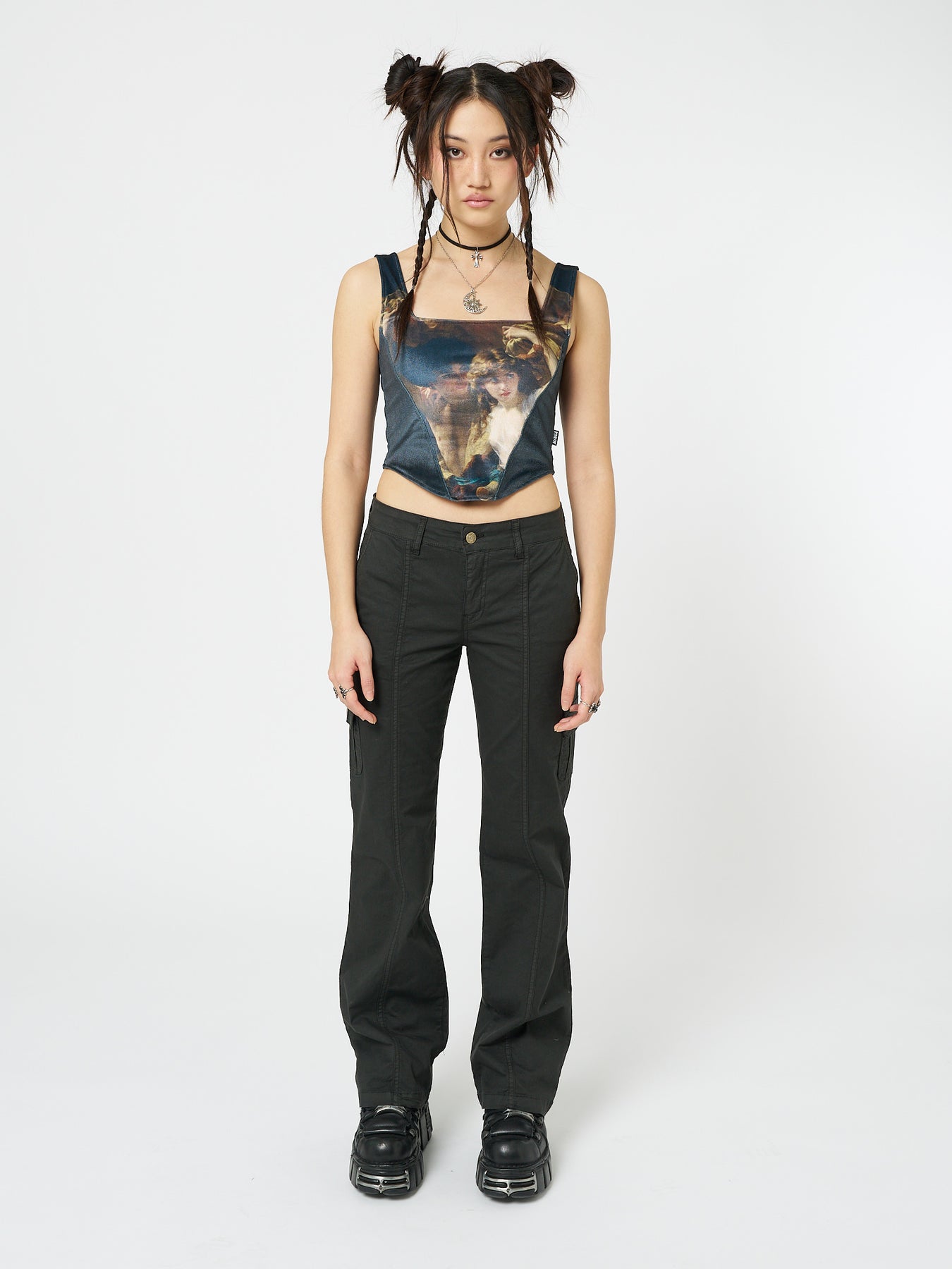 Eve Black Y2K Cargo Pants - Minga London