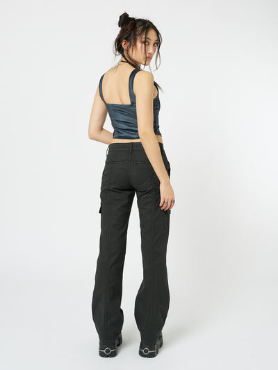 Eve Black Y2K Cargo Pants - Minga London