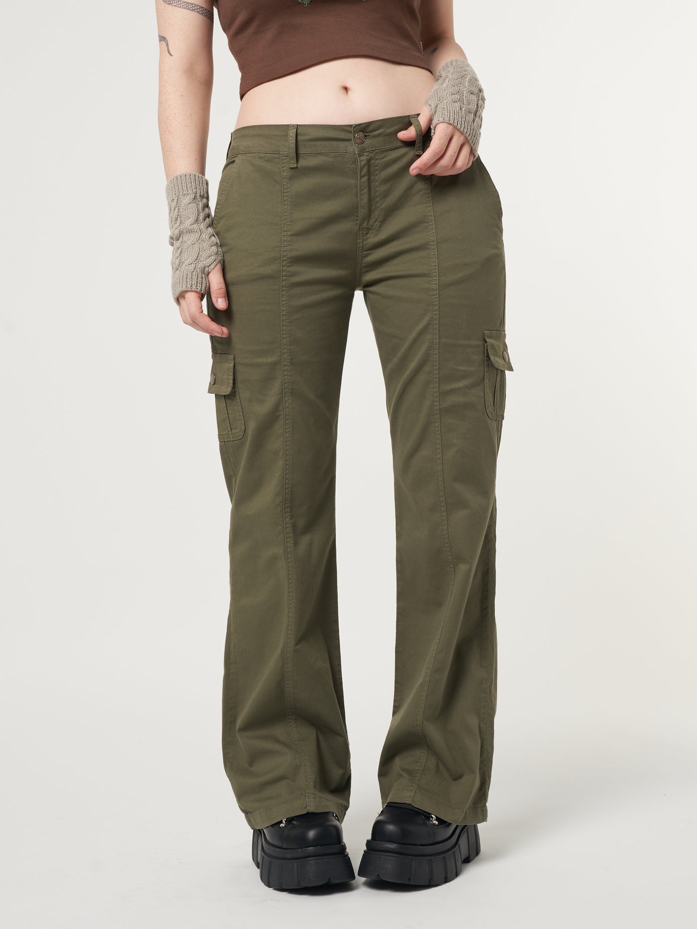 Eve Green Y2k Cargo Pants - Minga London