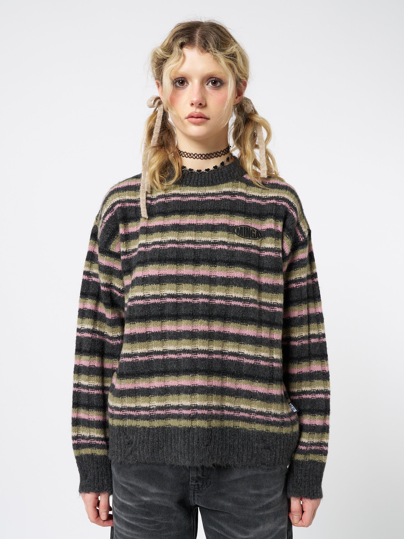 Evelyn Striped Knit Sweater - Minga London