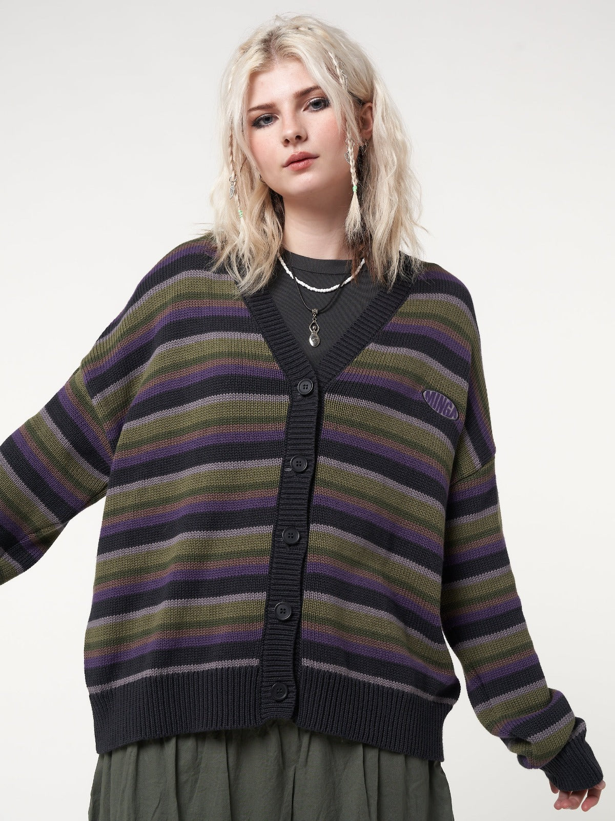 Faye Striped Knit Cardigan - Minga London