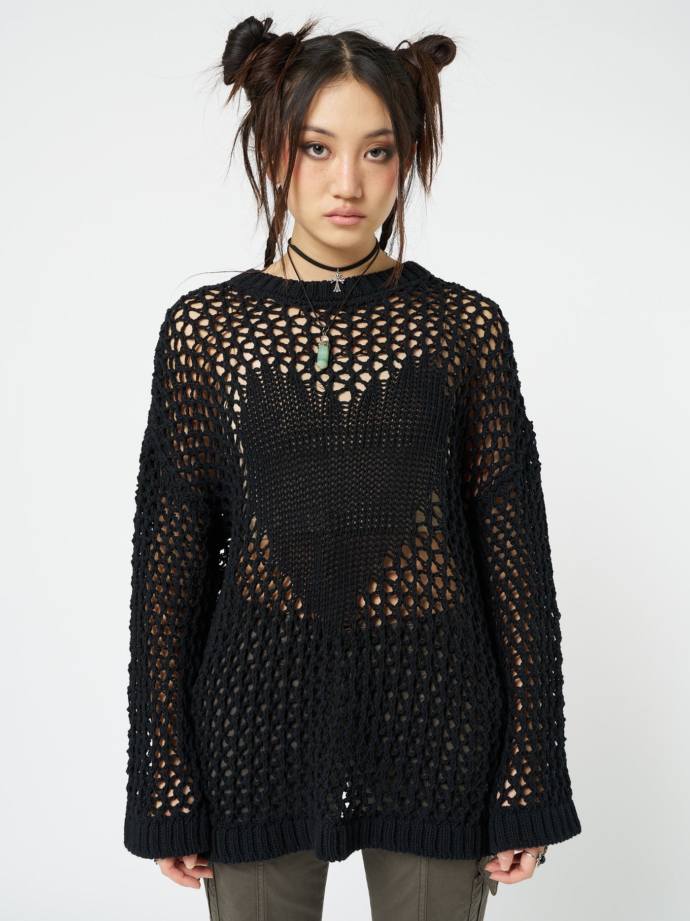 Heart Stopper Open Knit Jumper - Minga London