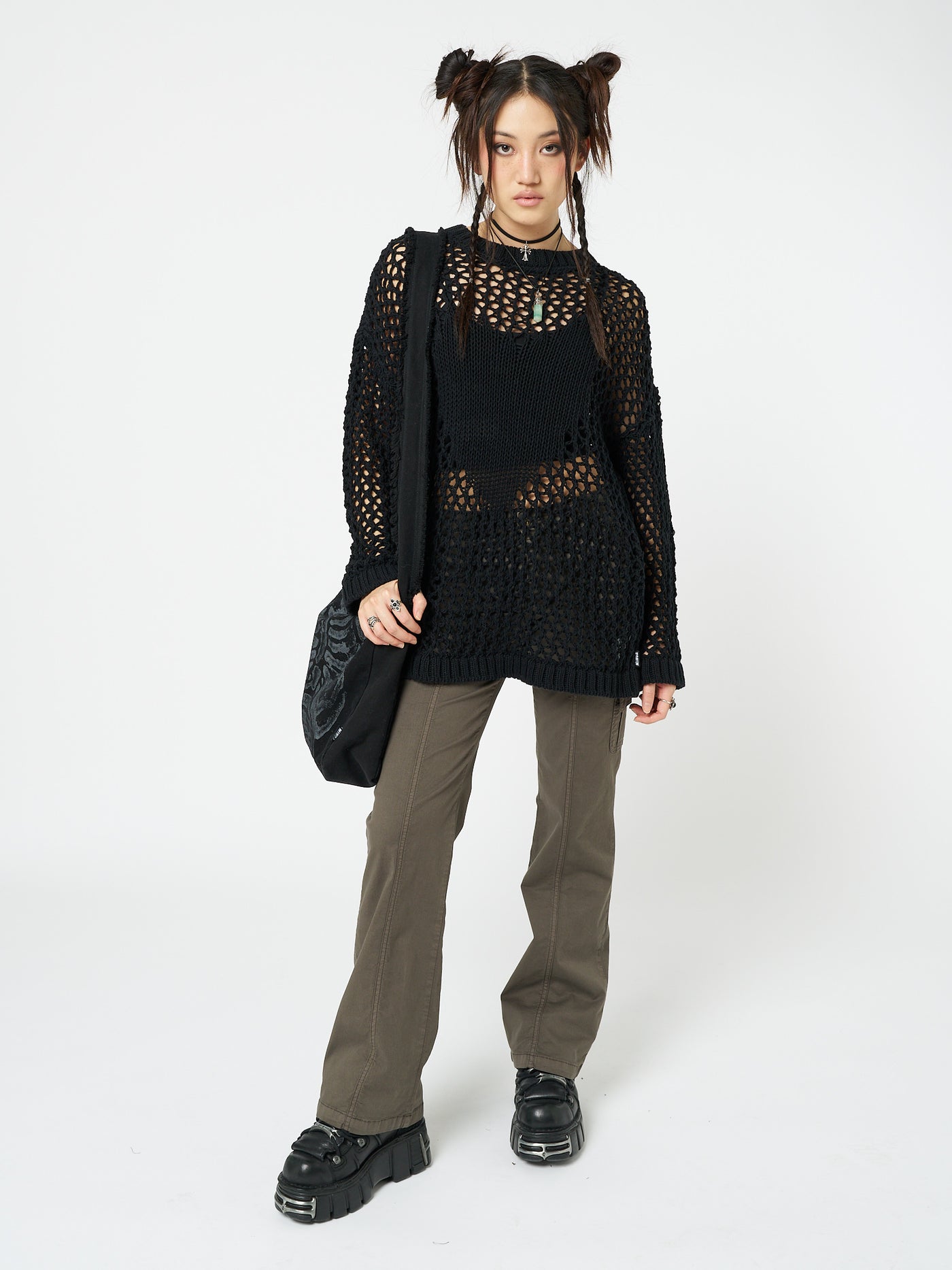 Heart Stopper Open Knit Jumper - Minga London