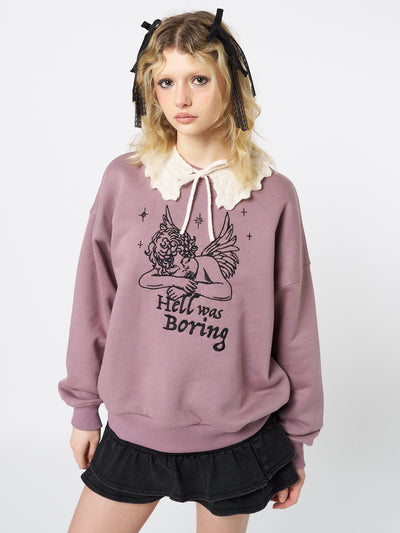 Hell Was Boring Graphic Oversized Sweater - Minga London