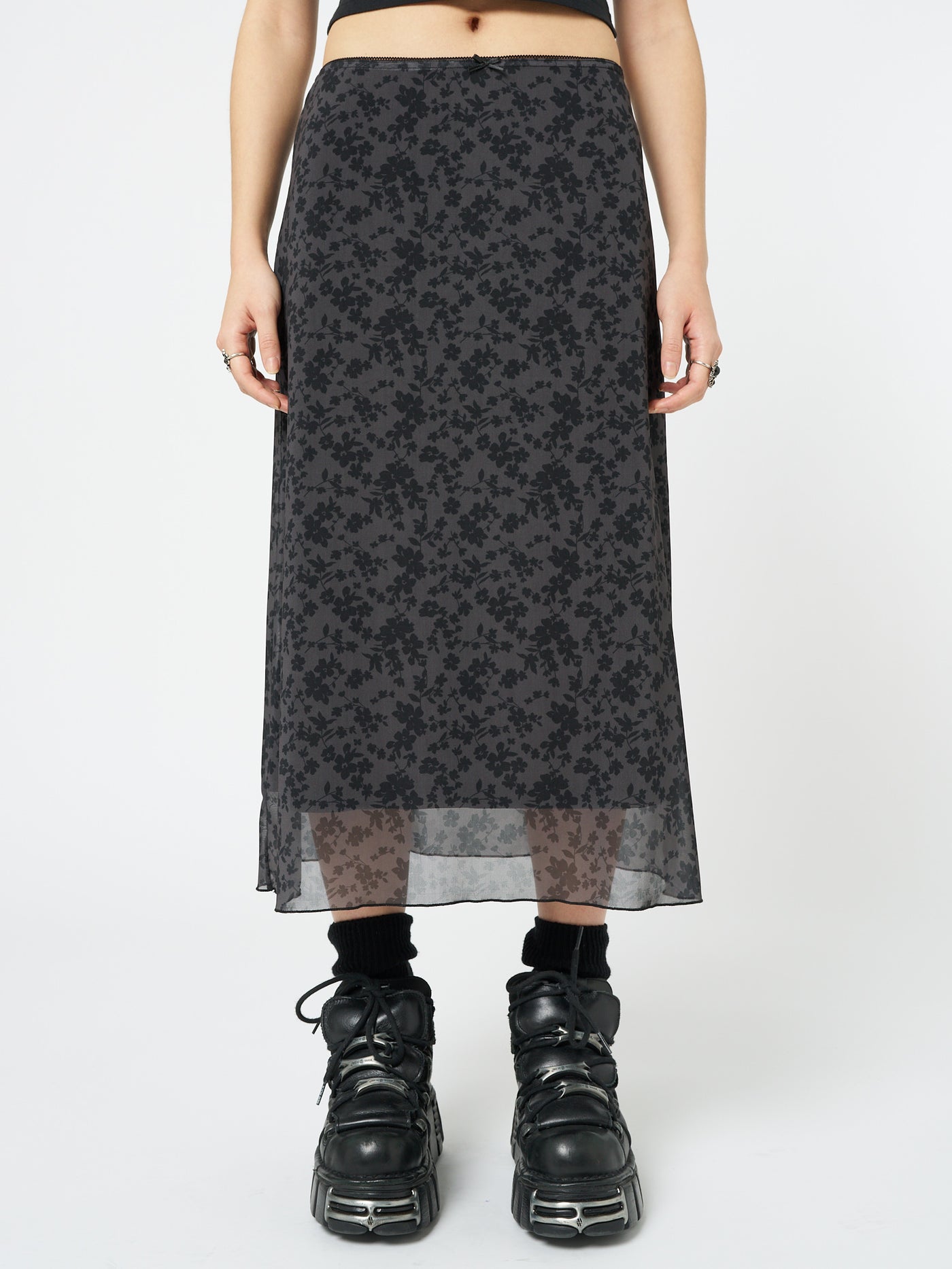 Hydra Floral Print Midi Skirt - Minga London