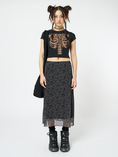 Hydra Floral Print Midi Skirt - Minga London