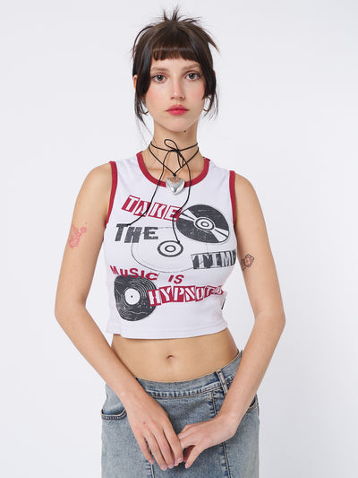 Hypnotic Graphic Print Vest Top - Minga London