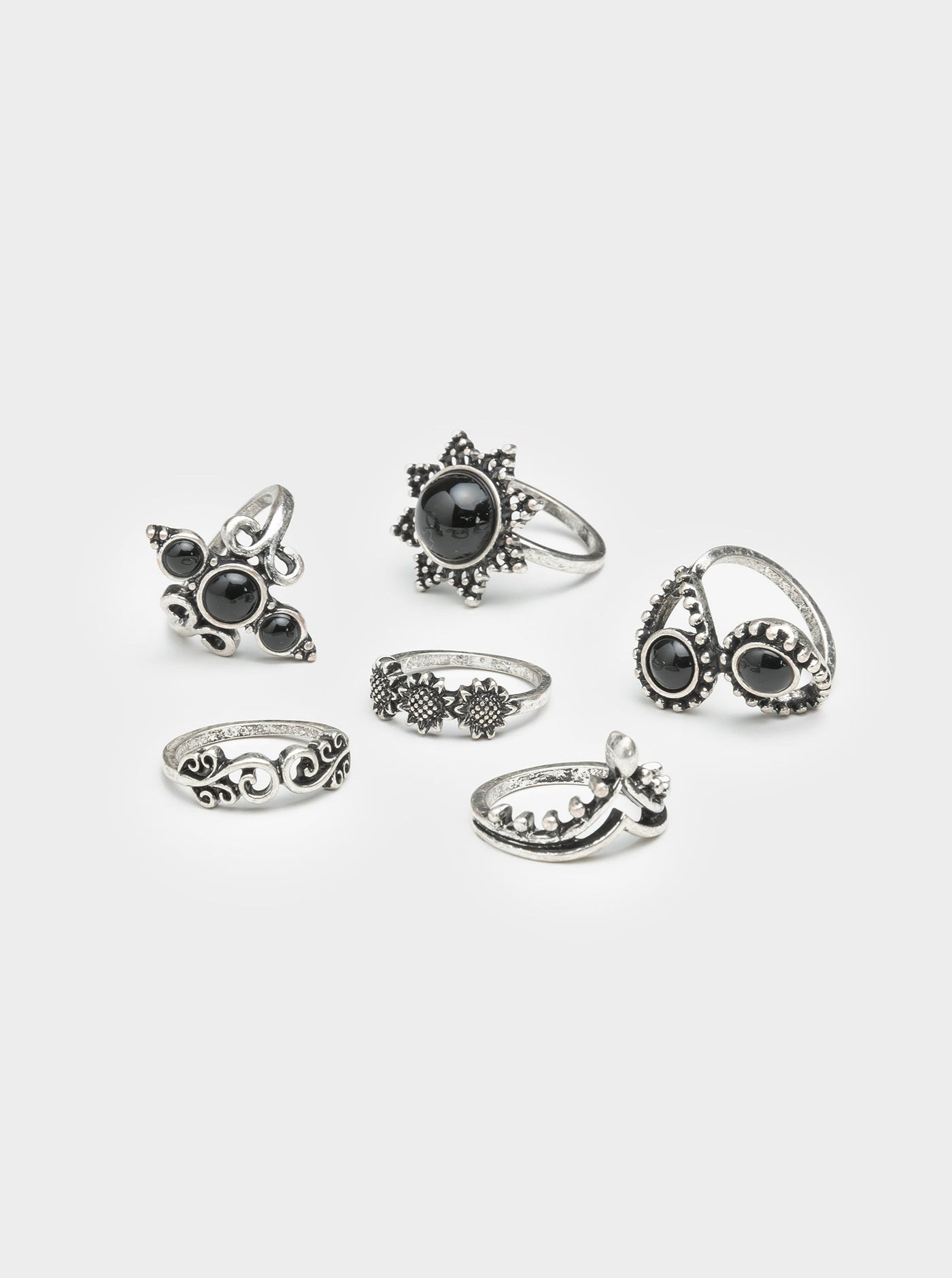 Leif Silver Ring Set 6 PC