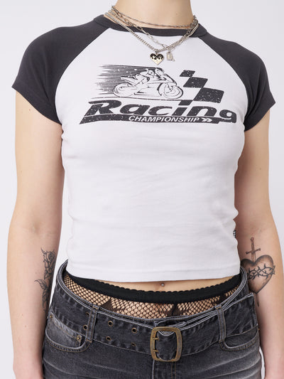 Motor Racing Raglan Baby Tee - Minga London