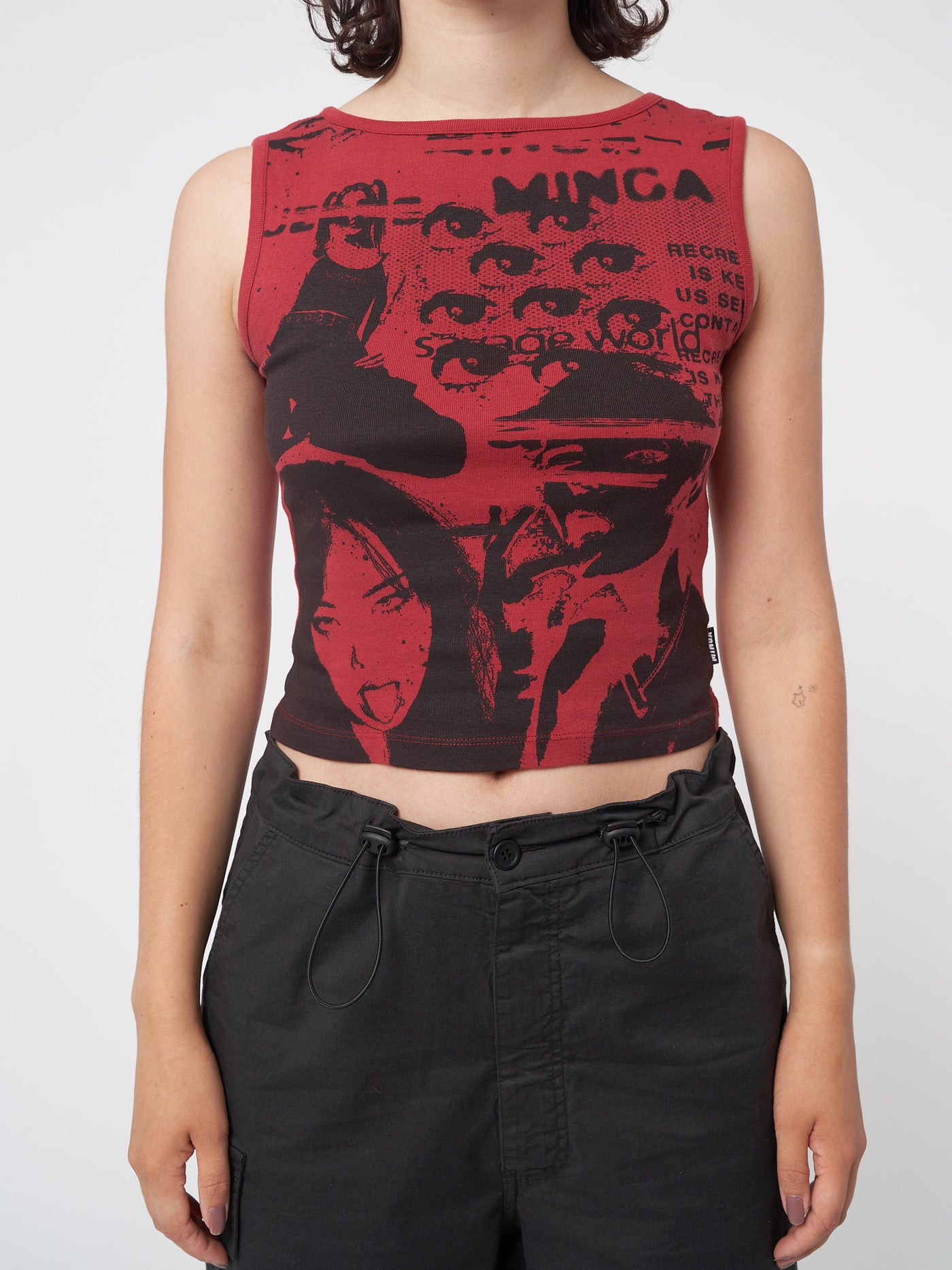 Power Red Graphic Vest Top - Minga London