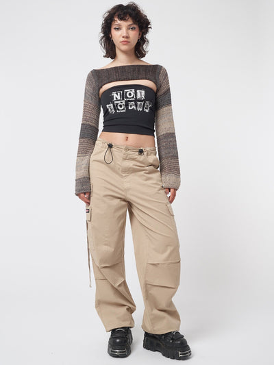 Rheo Beige Tech Cargo Pants - Minga London