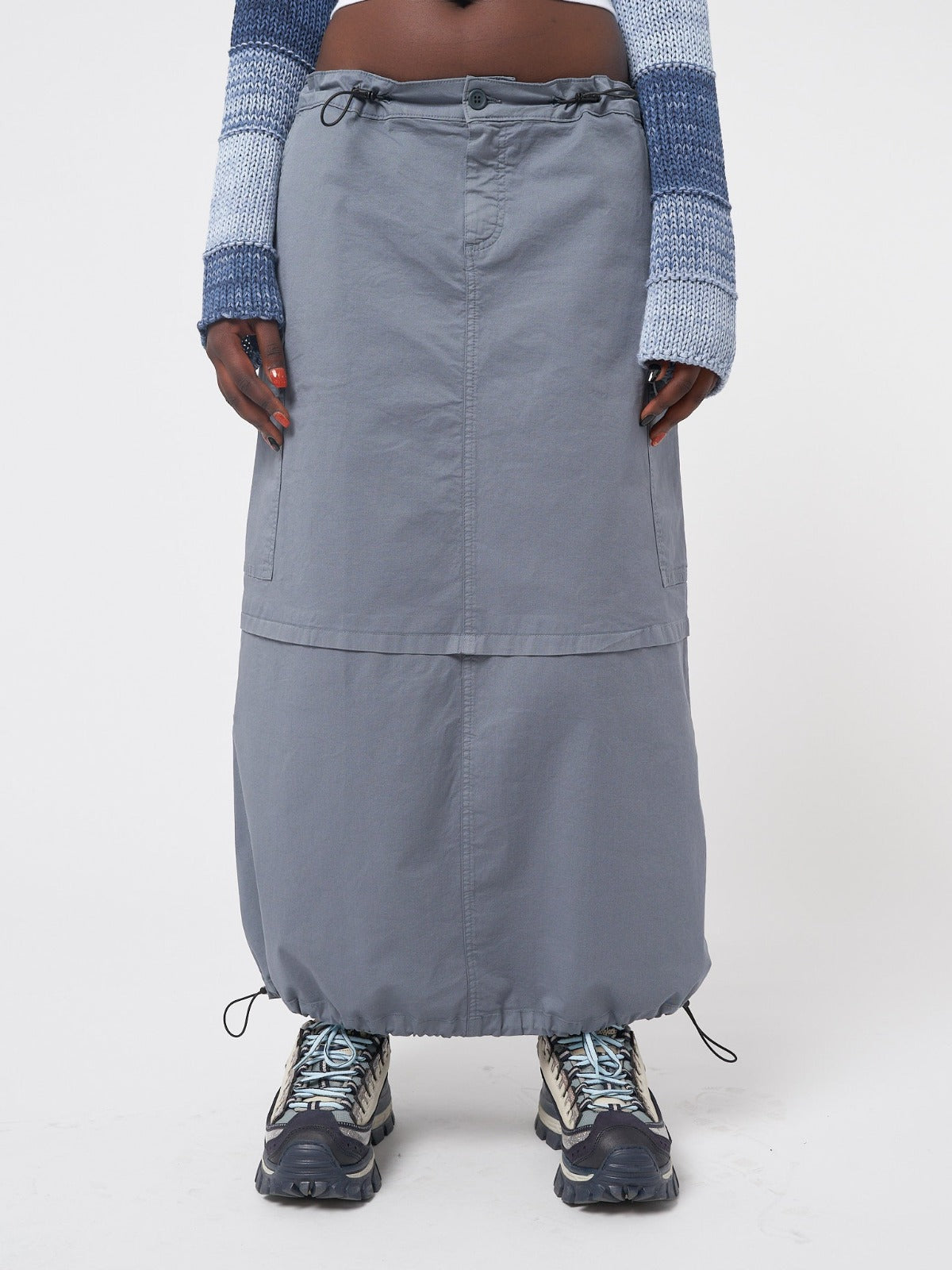 Ruby Stone Blue Maxi Tech Cargo Skirt - Minga London