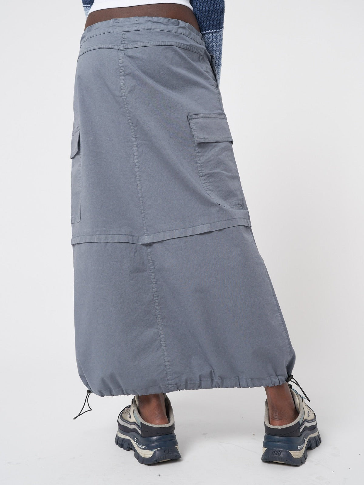 Ruby Stone Blue Maxi Tech Cargo Skirt - Minga London