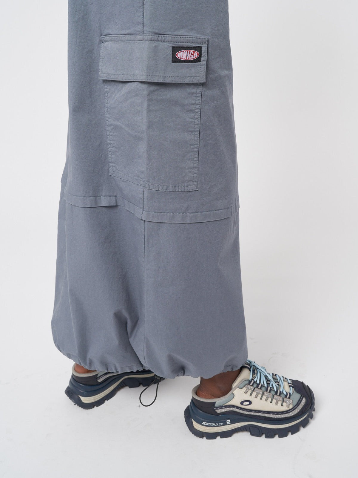 Ruby Stone Blue Maxi Tech Cargo Skirt - Minga London