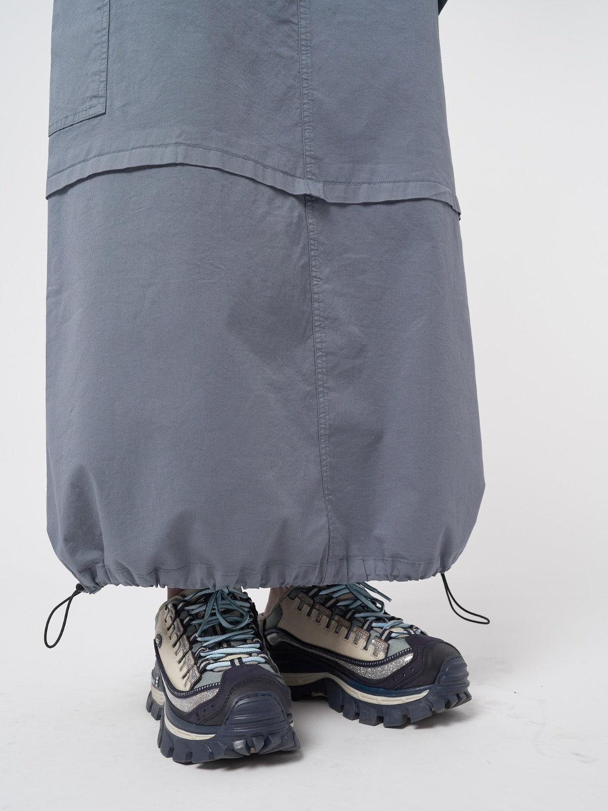 Ruby Stone Blue Maxi Tech Cargo Skirt - Minga London