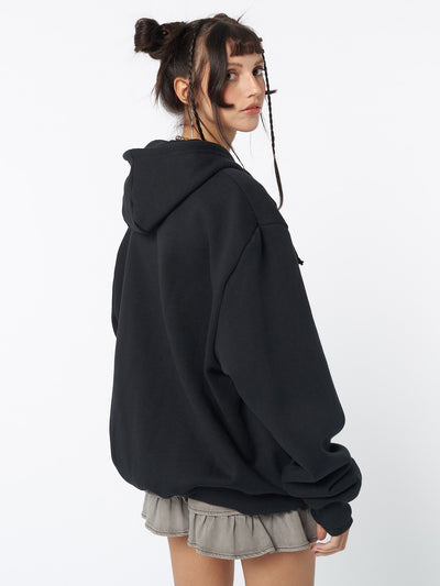 Skeleton Black Zip Up Hoodie - Minga London