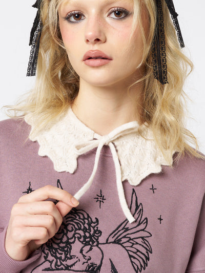 Soft Ballerina Patterned Frill Knitted Collar - Minga London